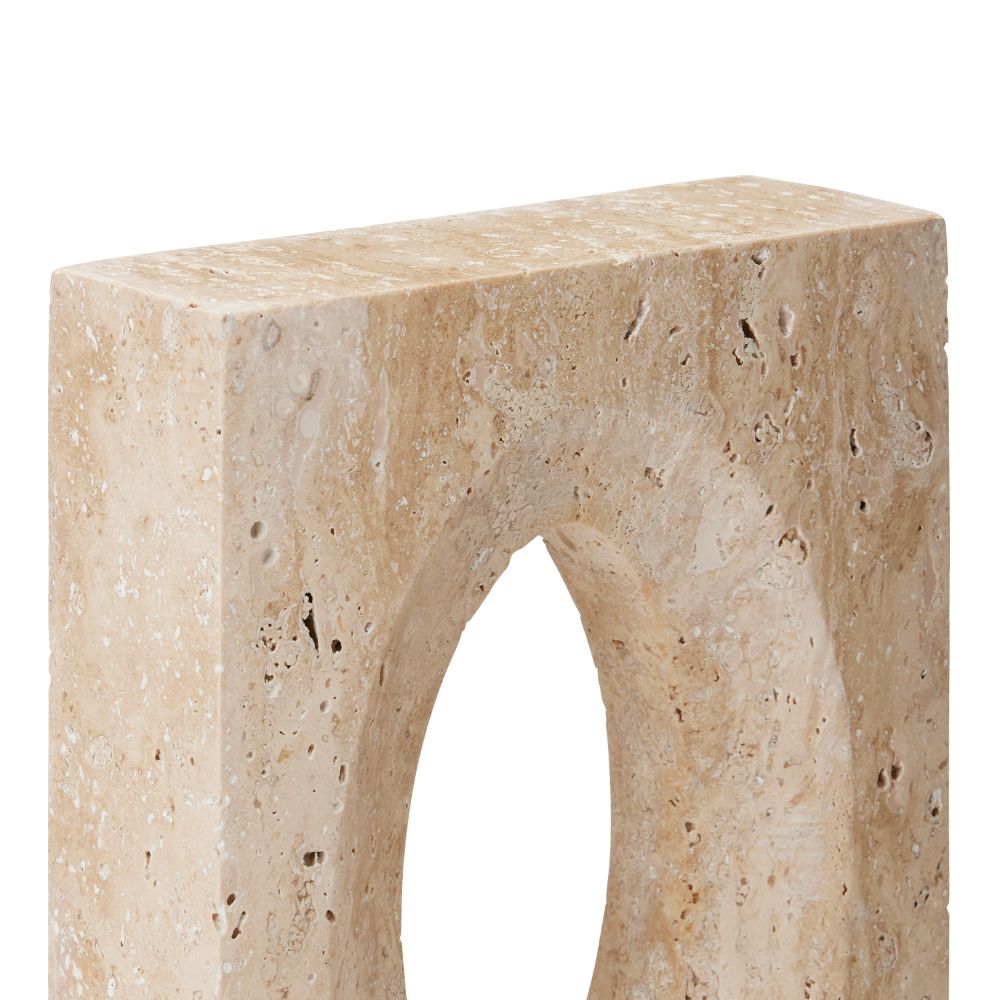 Currey & Company 1200-0774 Demi Travertine Bookends Set of 2 in Natural