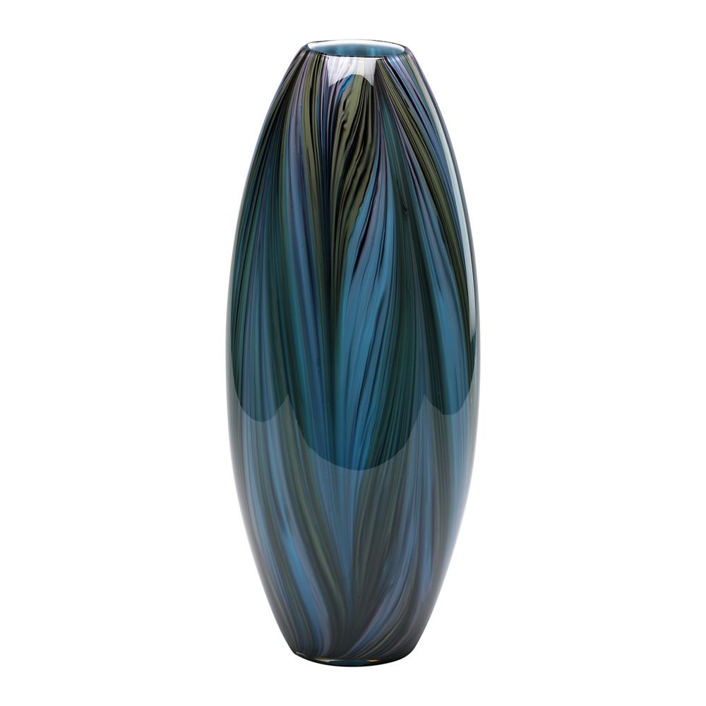 Cyan Design 02920 Peacock Feather Vase in Multi Colored Blue