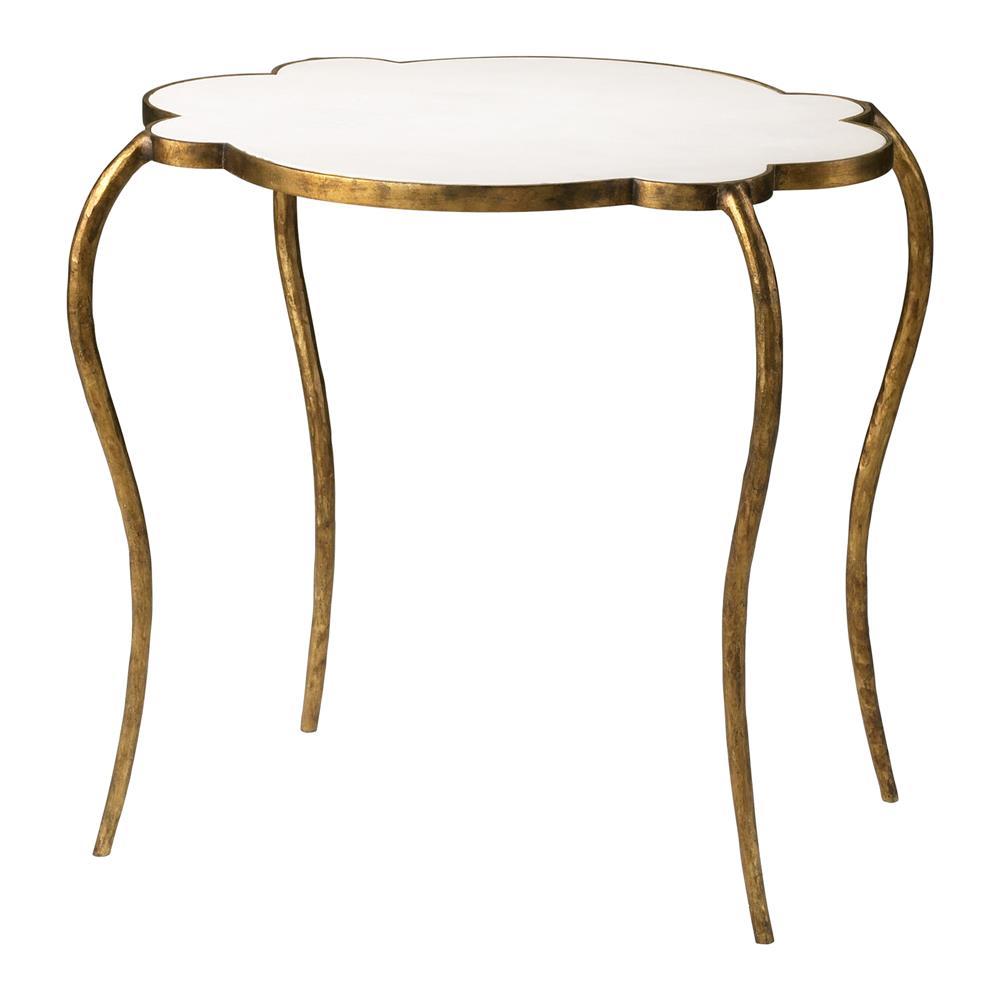 Cyan Design 03039 Flora Side Table in Gold/White