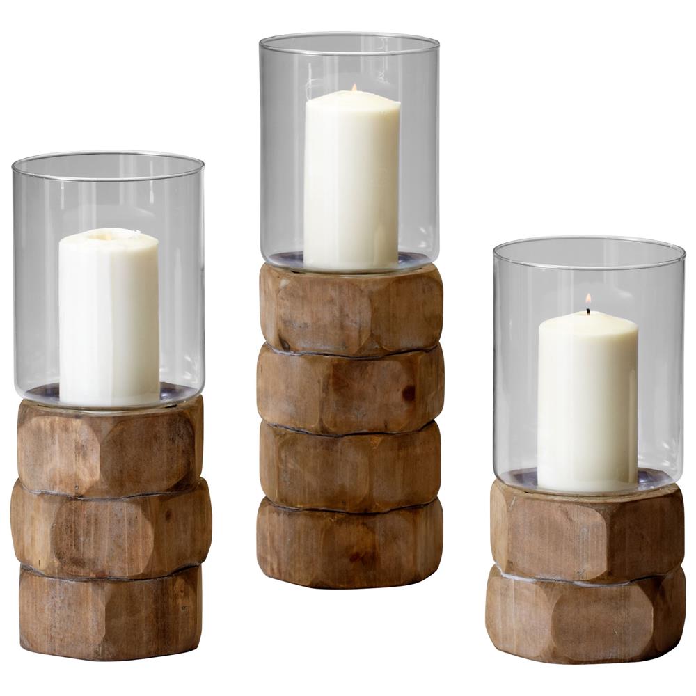 Cyan Design 04740 Medium Hex Nut Candleholder in Natural Wood
