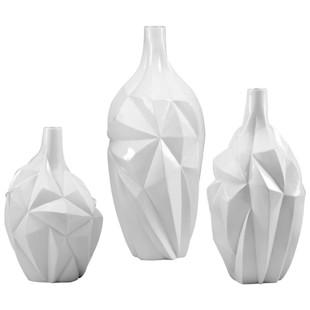 Cyan Design 05001 Large Glacier Vase in Gloss White Glaze