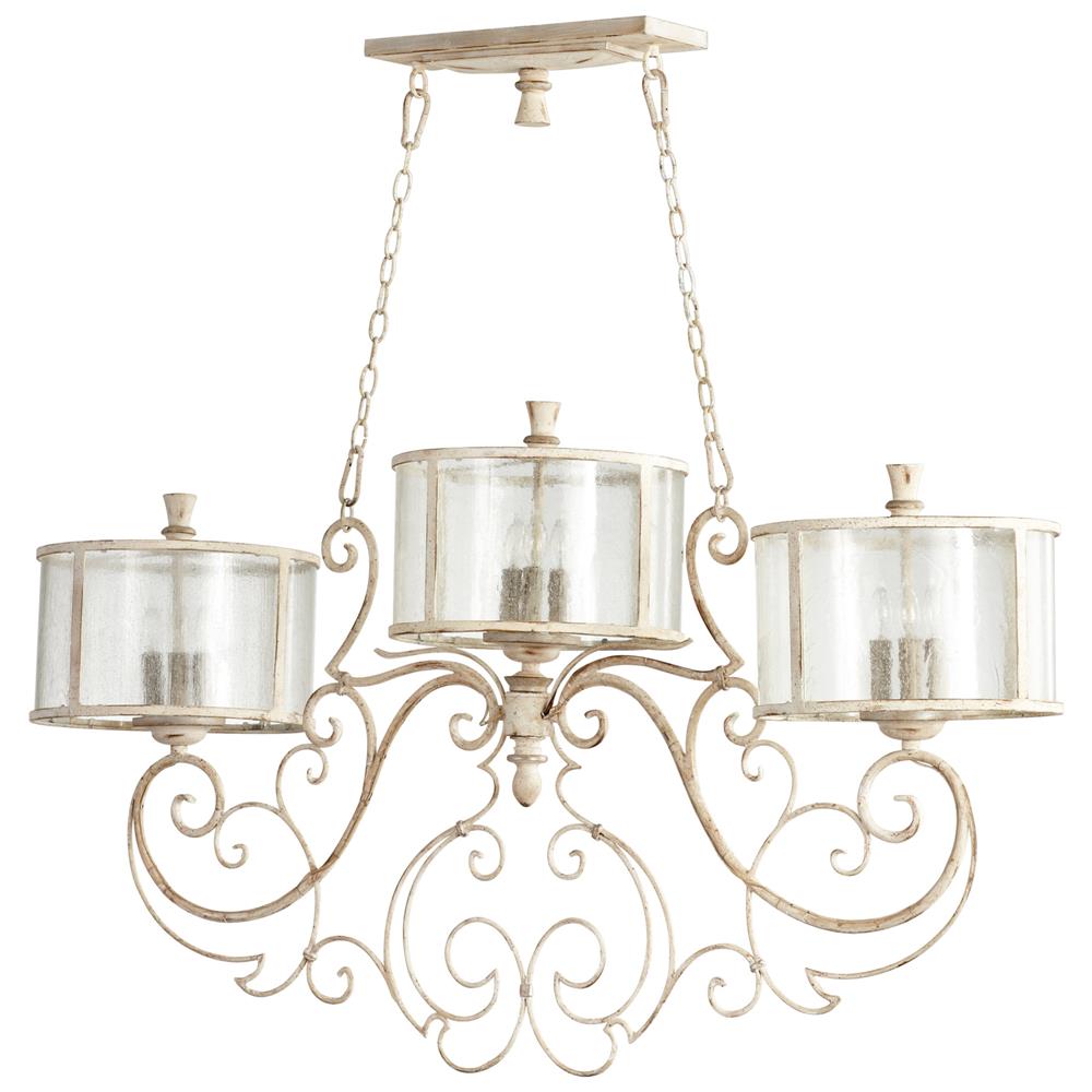 Cyan Design 05782 Florine Nine Light Island in Persian White and Mystic Silver