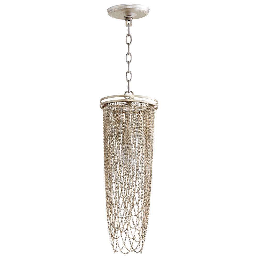 Cyan Design 07969 Ithica One Light Pendant in Aged Silver Leaf