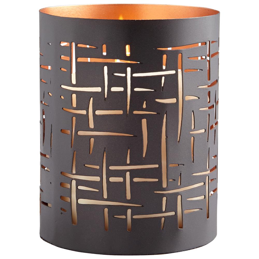 Cyan Design 08113 Small Weave Candleholder in Brown and Copper