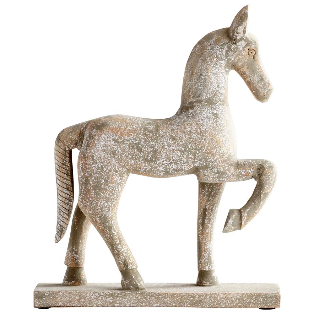 Cyan Design 08970 Small Rustic Canter Sculpture in Antique French White