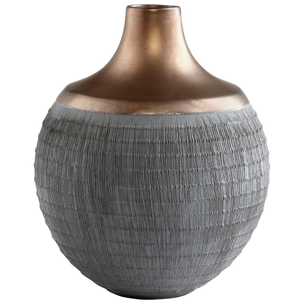 Cyan Design 09005 Medium Osiris Vase in Charcoal Grey and Bronze