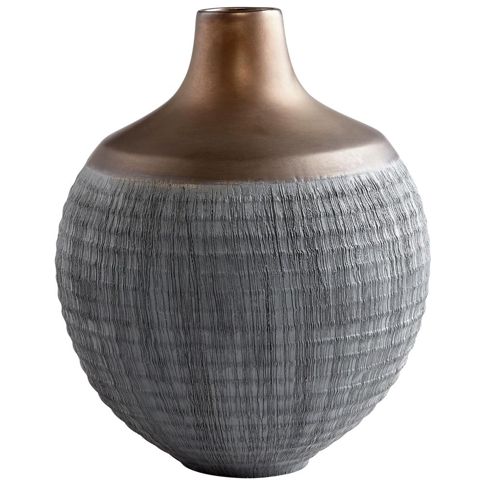 Cyan Design 09006 Large Osiris Vase in Charcoal Grey and Bronze