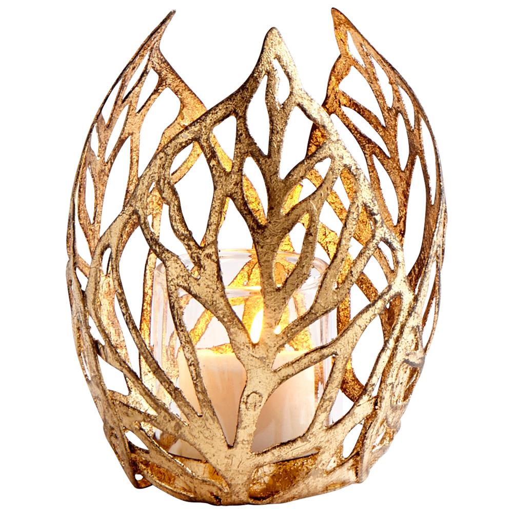 Cyan Design 09050 Small Sunrise Flame Candleholder in Antique Gold