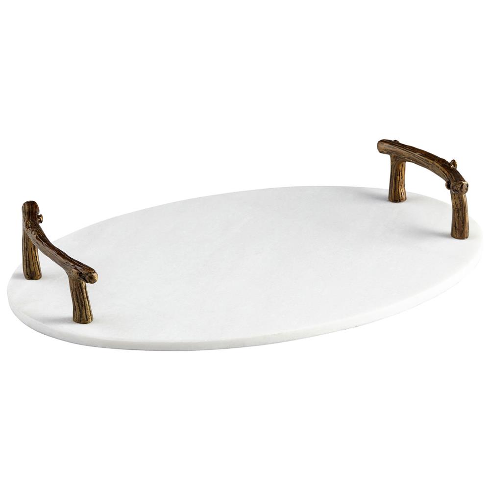 Cyan Design 09268 Marble Woods Tray in Bronze