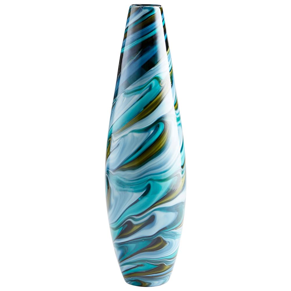 Cyan Design 09503 Large Chalcedony Vase in Multi Colored Blue