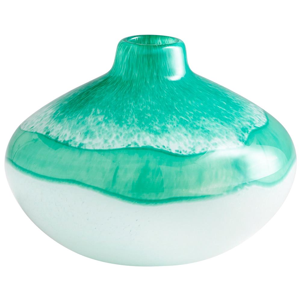 Cyan Design 09519 Small Iced Marble Vase in Turquoise/White