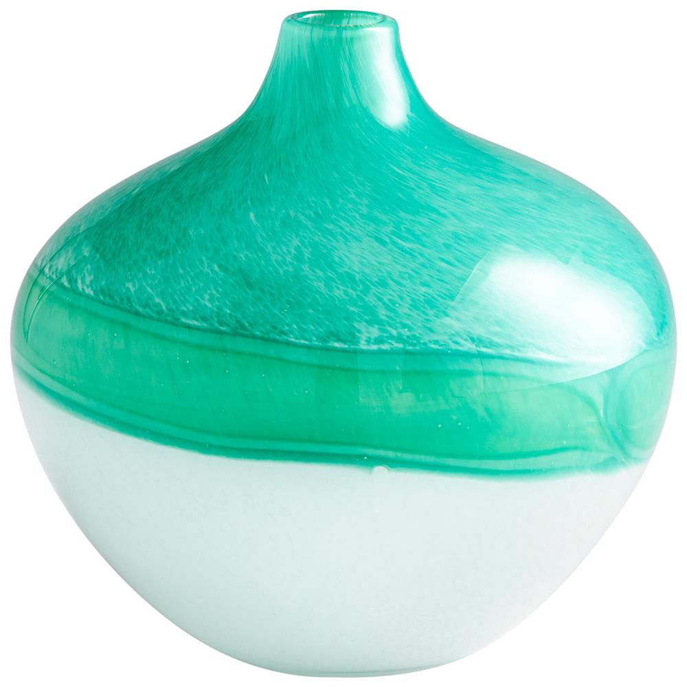 Cyan Design 09520 Medium Iced Marble Vase in Turquoise/White