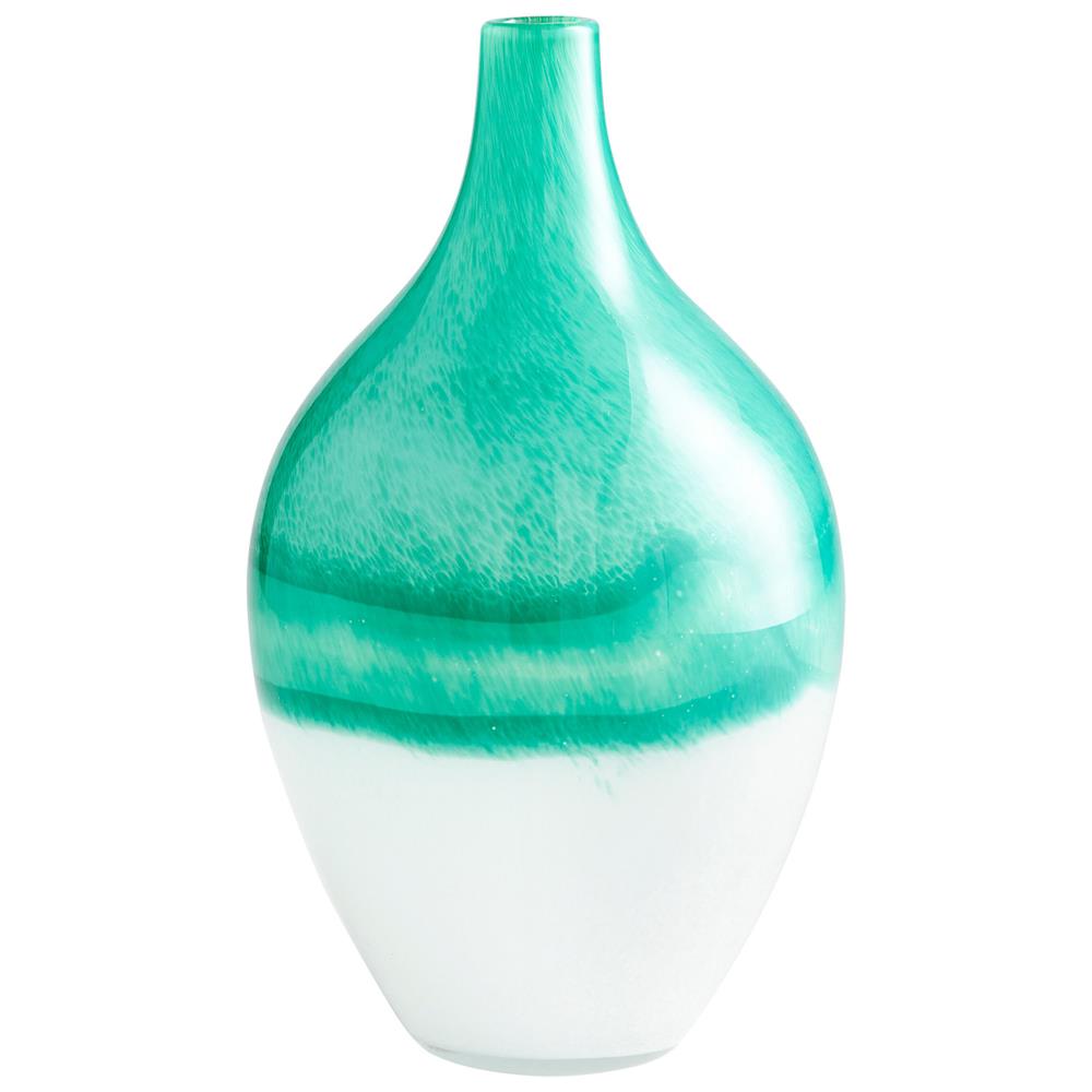Cyan Design 09521 Large Iced Marble Vase in Turquoise/White