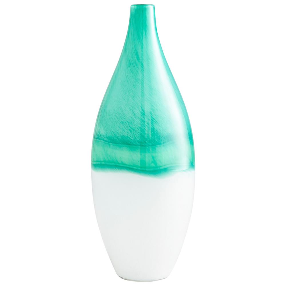 Cyan Design 09522 Ex. Large Iced Marble Vase in Turquoise/White