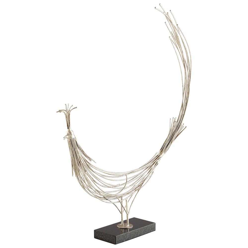 Cyan Design 09578 Racket Tailed Sculpture in Antique Silver Leaf