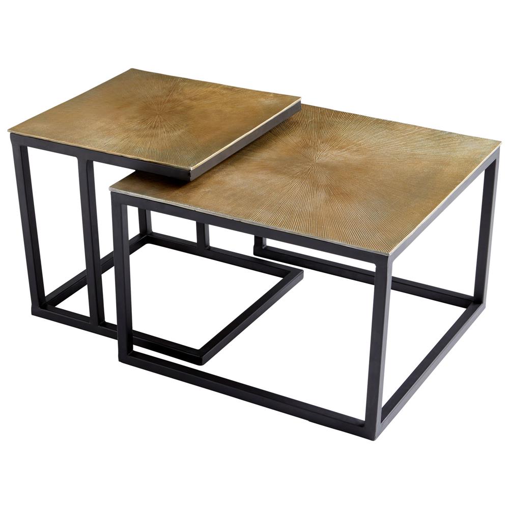 Cyan Design 09712 Arca Nesting Tables in Black and Brass