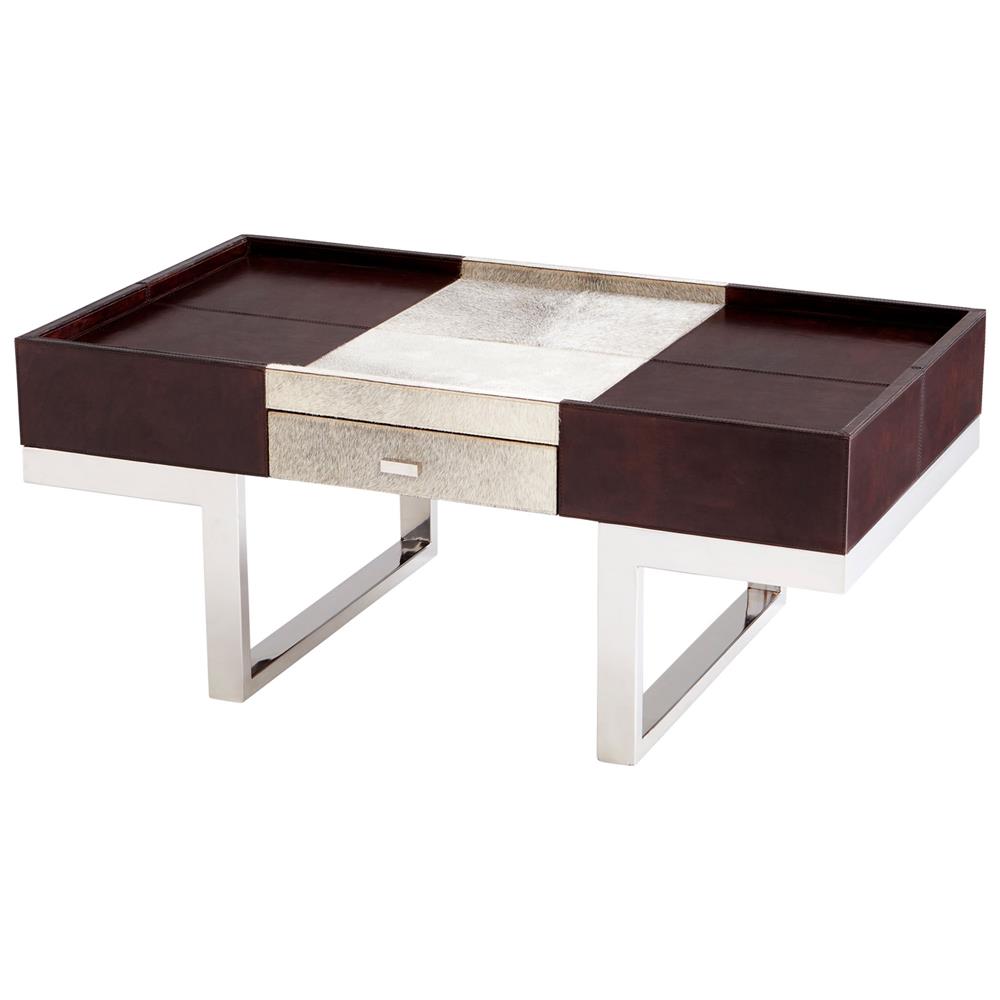 Cyan Design 09754 Curtis Coffee Table in Stainless Steel and Brown