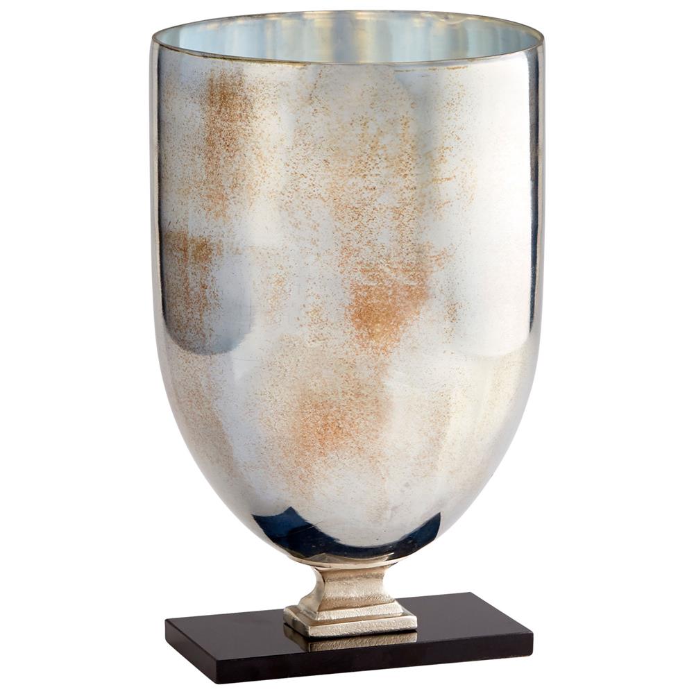 Cyan Design 09769 Large Odetta Vase in Nickel  and Verdi Platinum Glass