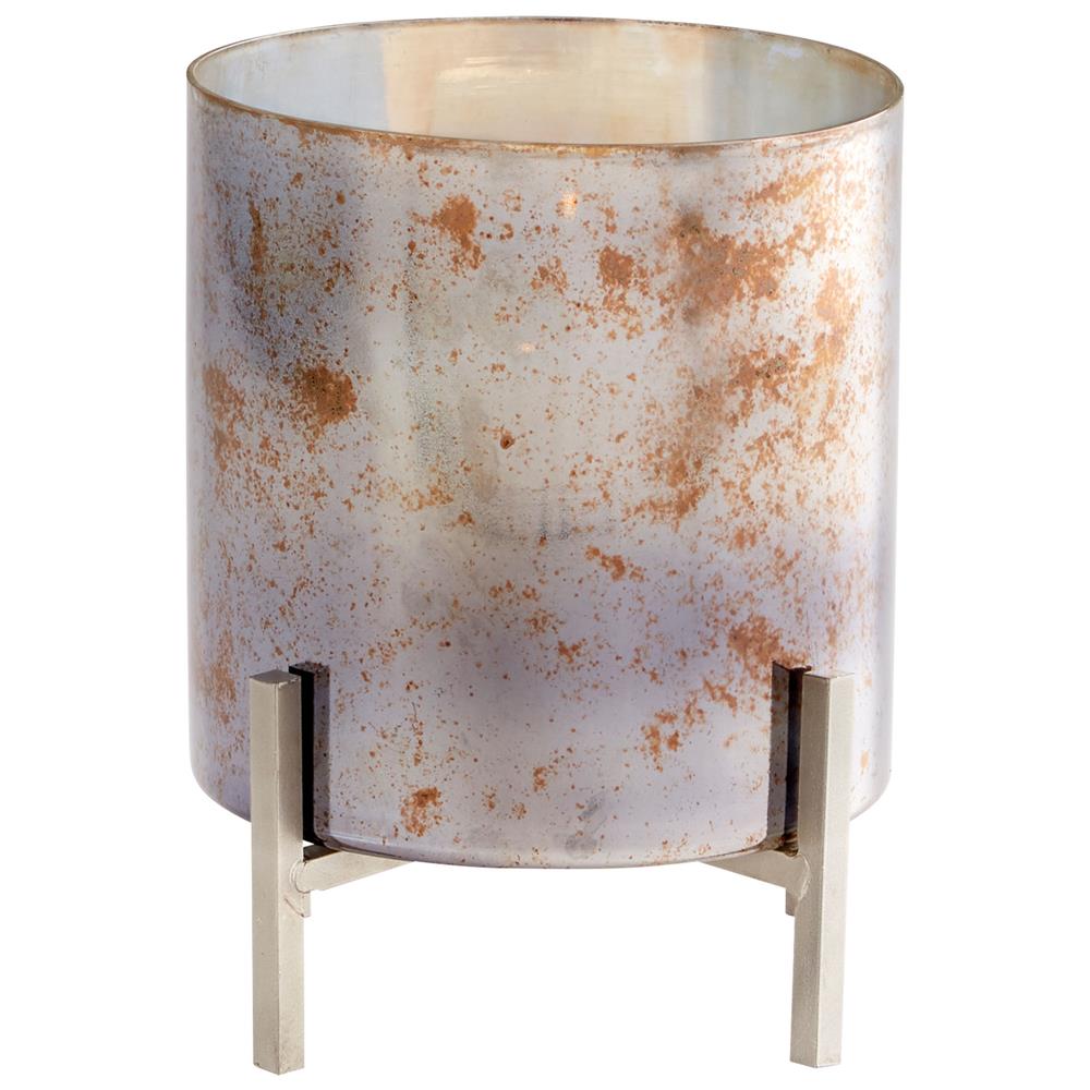 Cyan Design 09775 Medium Basil Candleholder in Black and Verdi Garnet Glass