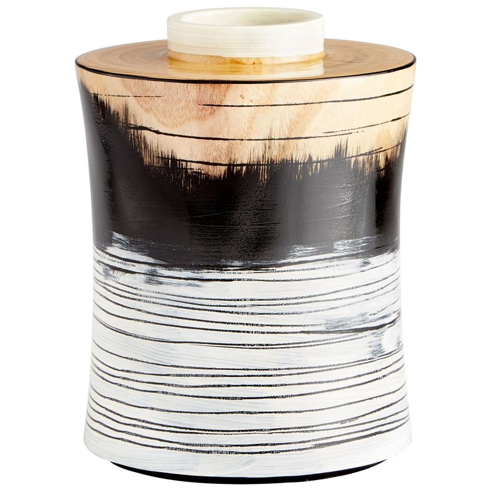Cyan Design 09868 Snow Flake Vase in Black/White/Walnut