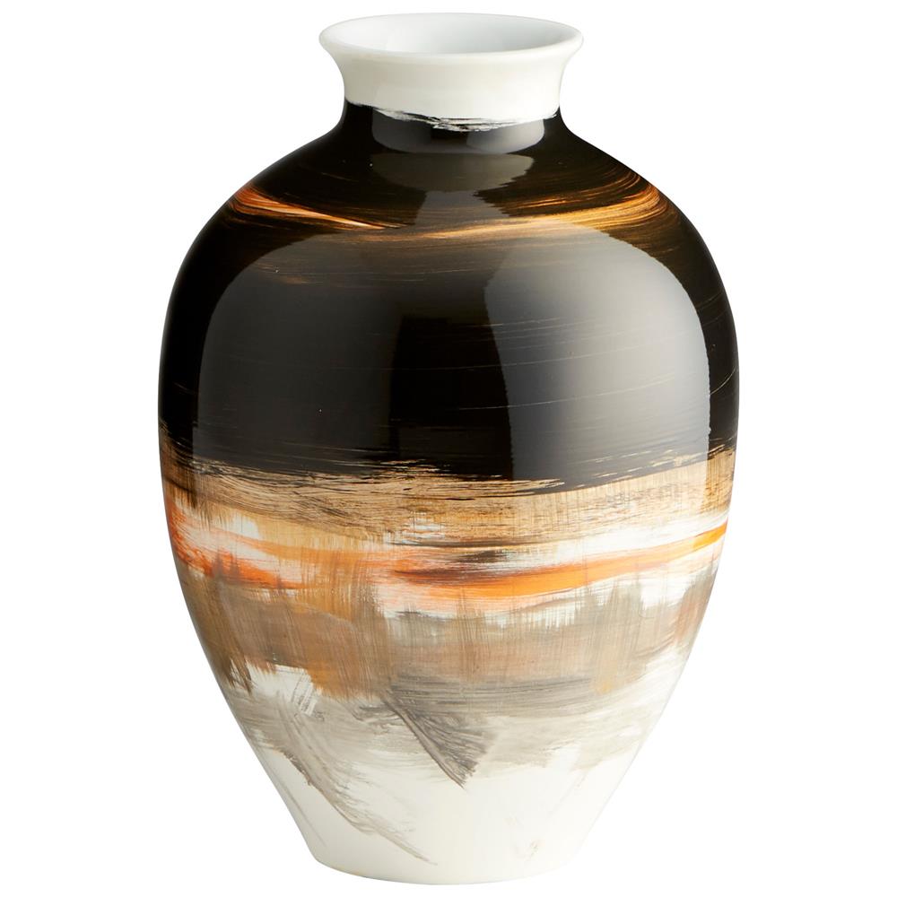 Cyan Design 09880 Indian Paint Brush Vase #1 in Black/White/Gold