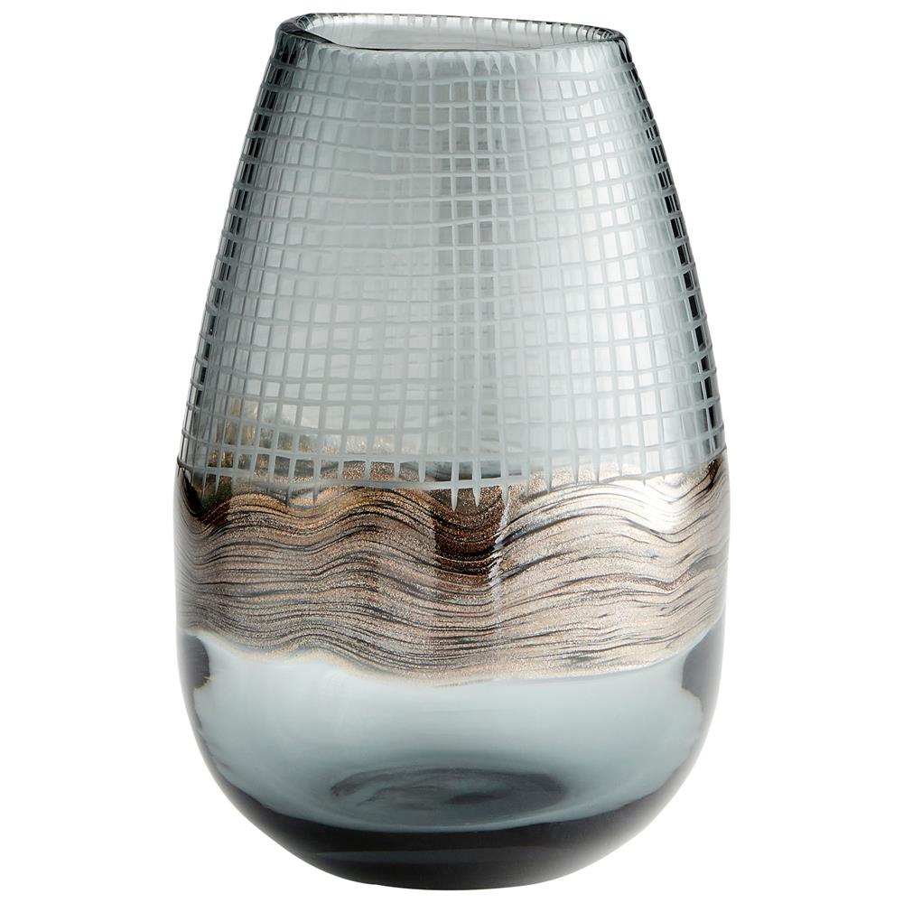 Cyan Design 09970 Small Axiom Vase in Clear and Glitter Gold