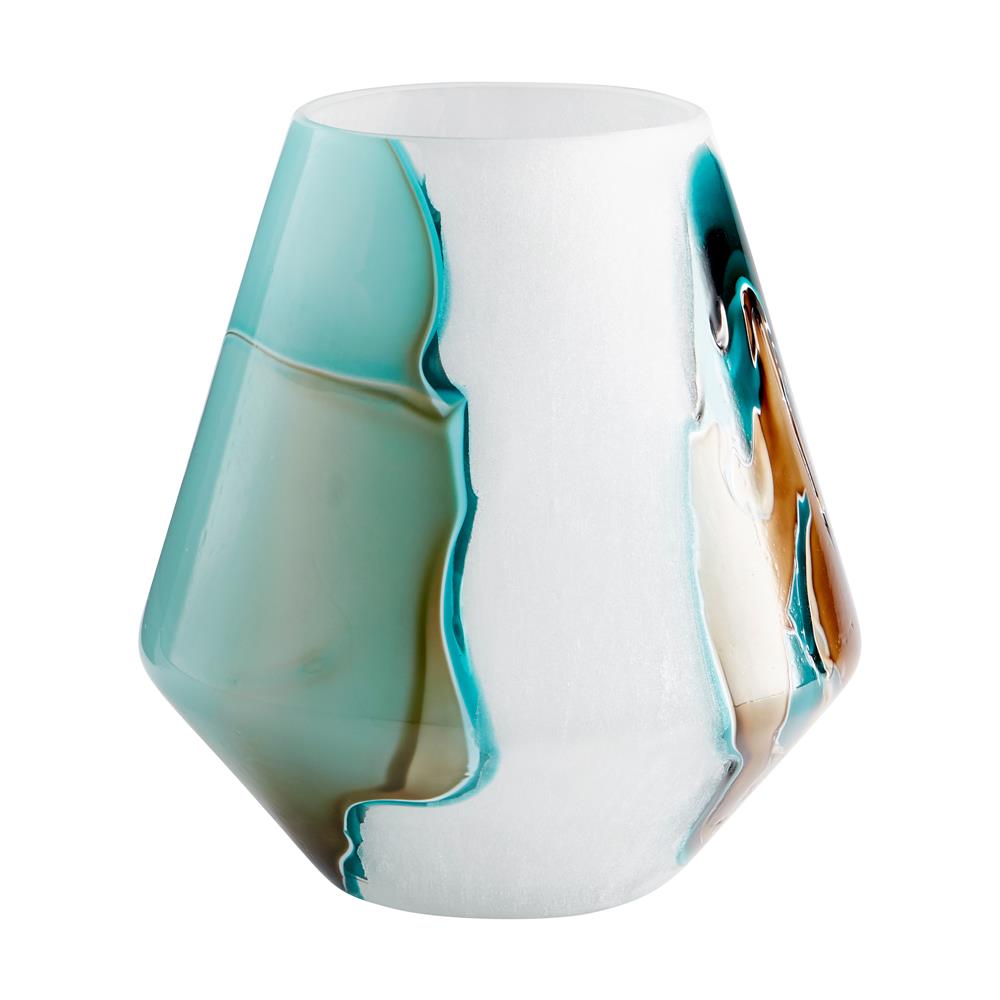 Cyan Design 10323 Green and White Wide Ferdinand Vase      