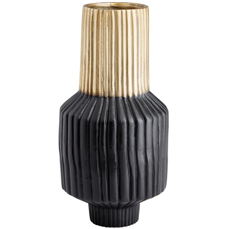 Cyan Design 10625 Allumage Vase in Matt Black and Gold
