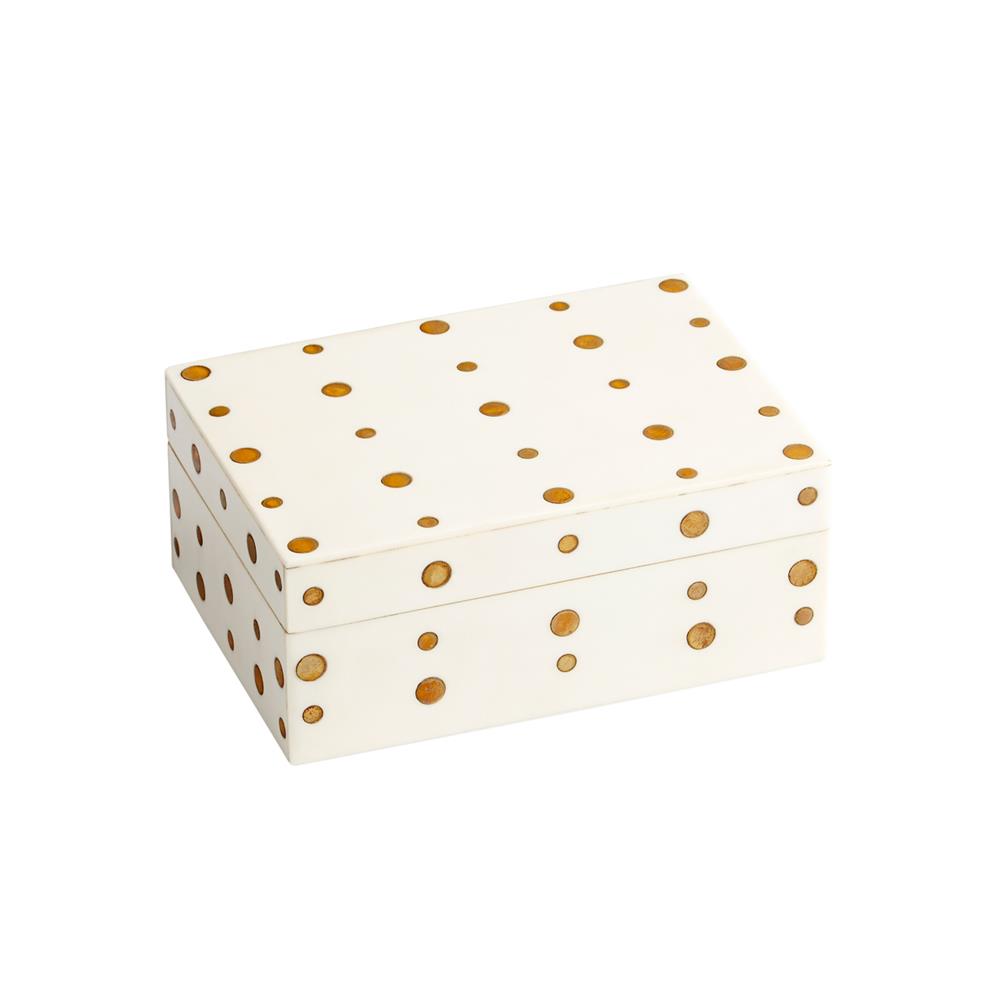 Cyan Design 10658 Dot Crown Container in White and Brass