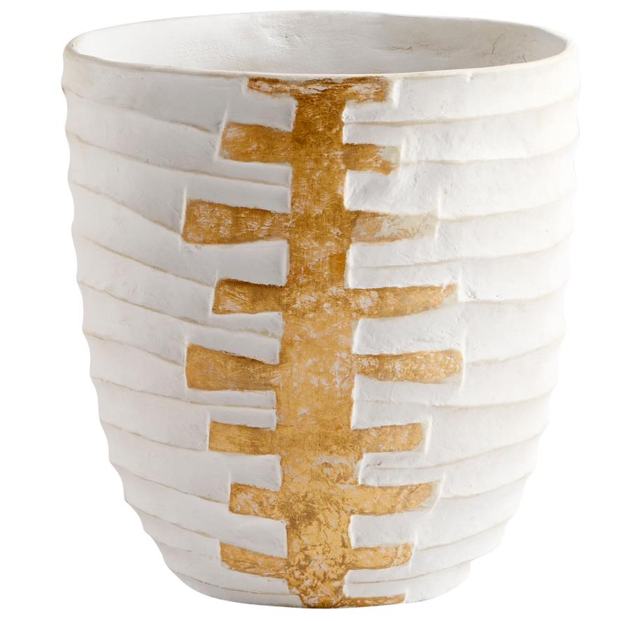 Cyan Design 10671 Luxe Vessel Vase in White and Gold