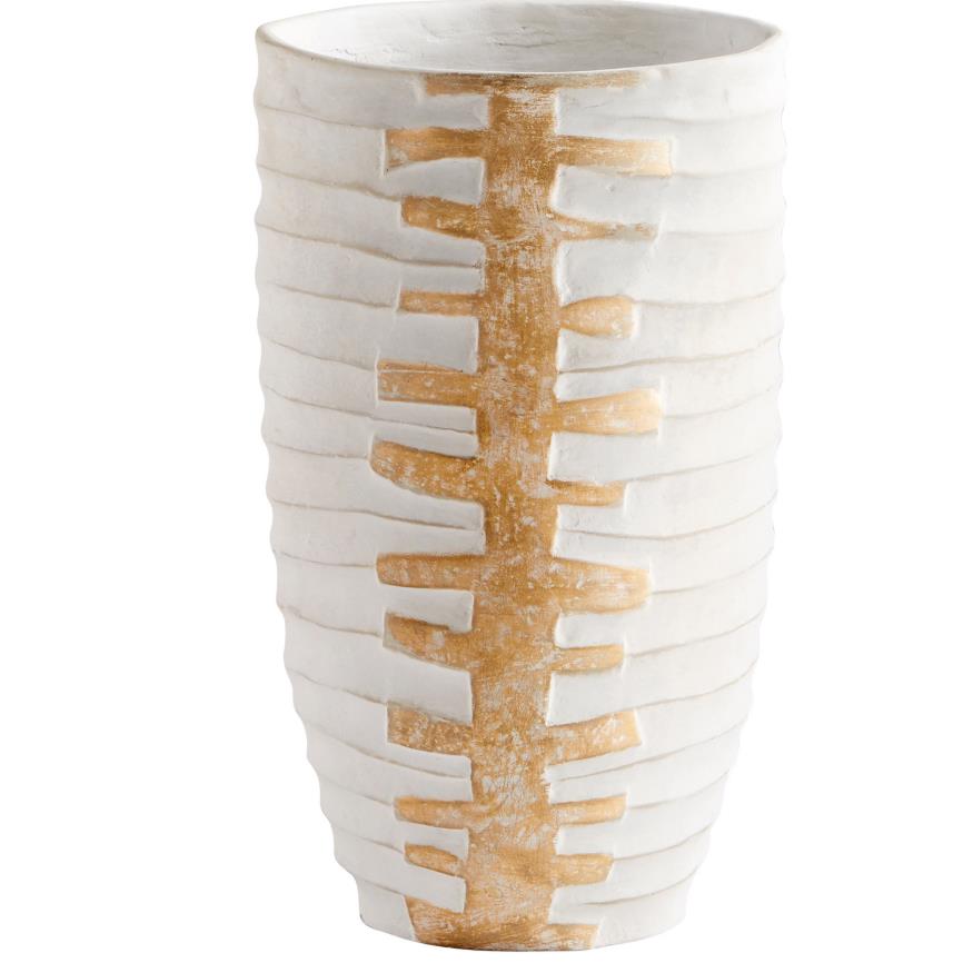 Cyan Design 10672 Luxe Vessel Vase in White and Gold