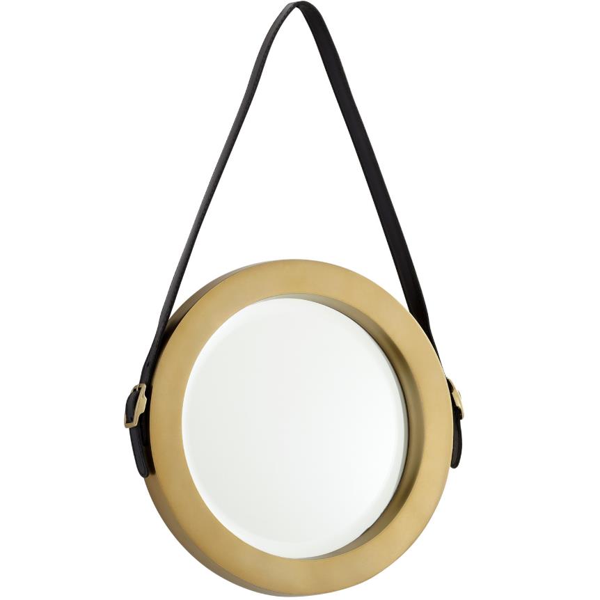 Cyan Design 10715 Round Venster Mirror in Antique Brass