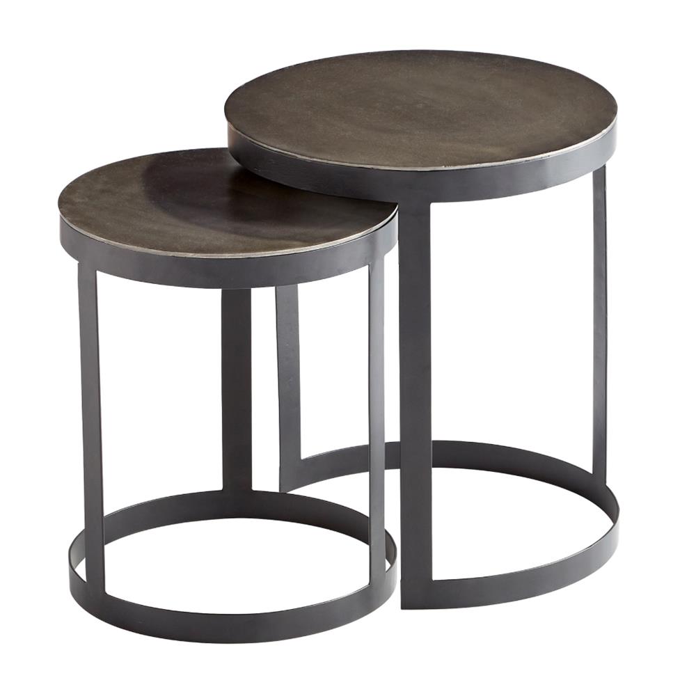 Cyan Design 10734 Monocroma Side Table in Silver and Black