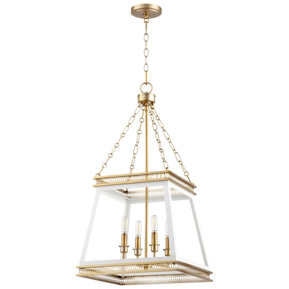 Cyan Designs 10905 Gerard Pendant in White and Aged Brass