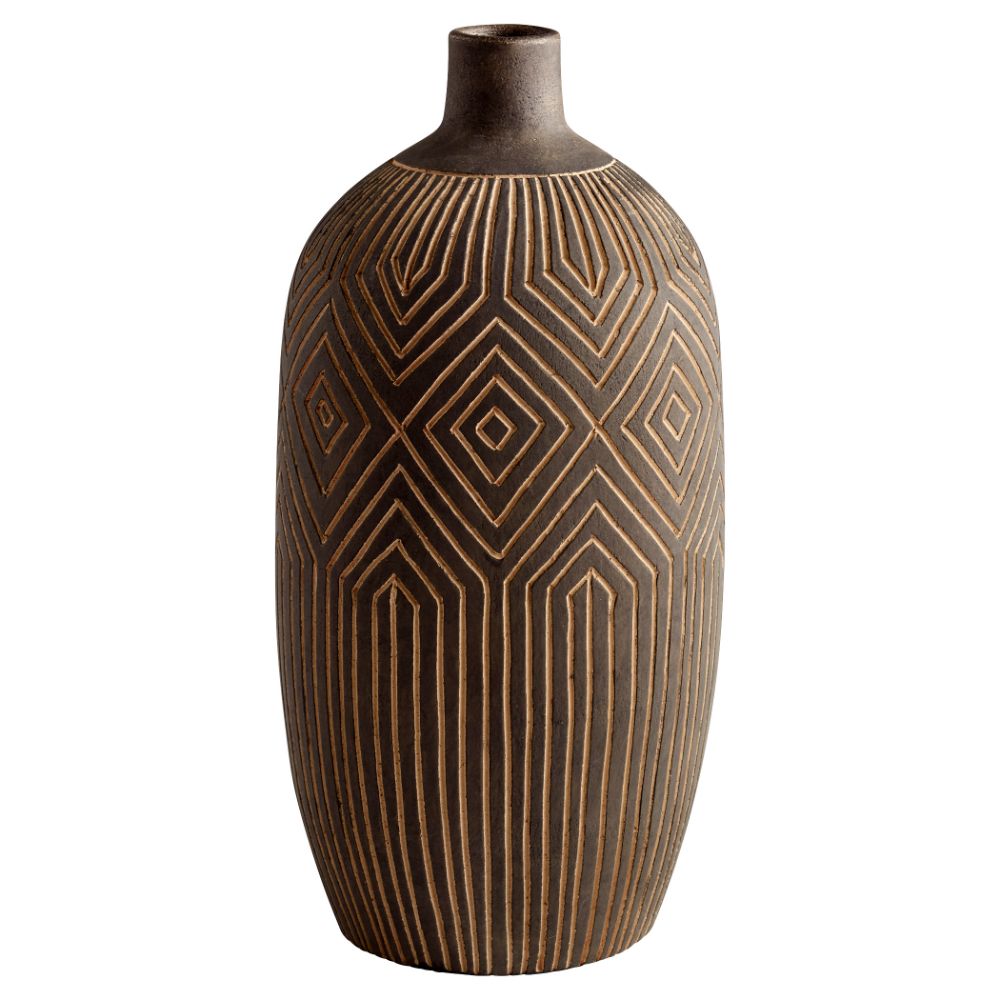 Cyan Design 11123 Large Dark Labyrinth Vase in Grey
