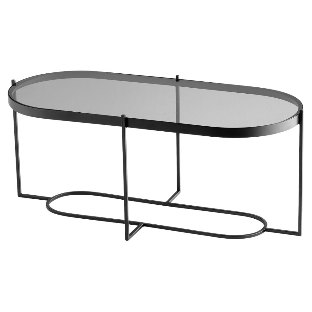 Cyan 11228 Bow Tie Deluxe Table in Graphite Iron/Glass