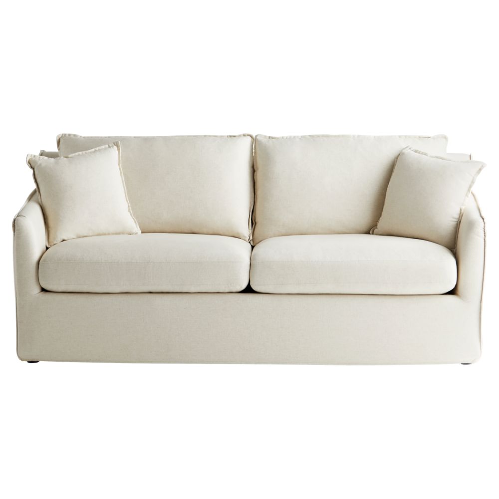 Cyan 11378 Sovente Sofa in White - Cream Linen