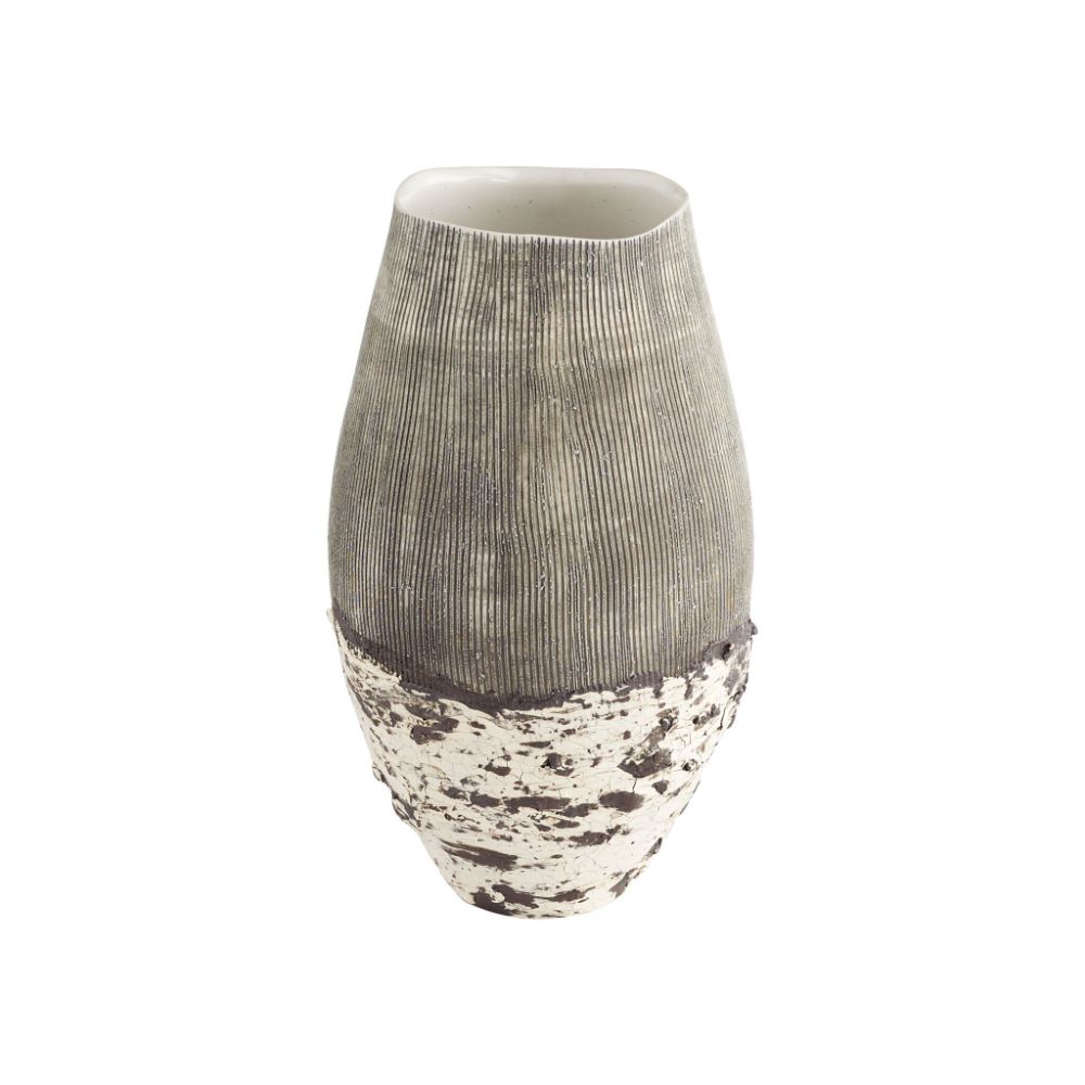 Cyan Design 11411 Small Calypso Vase in Off White and Brown