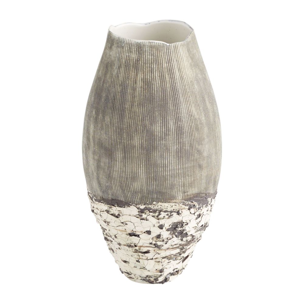 Cyan Design 11412 Medium Calypso Vase in Off White and Brown