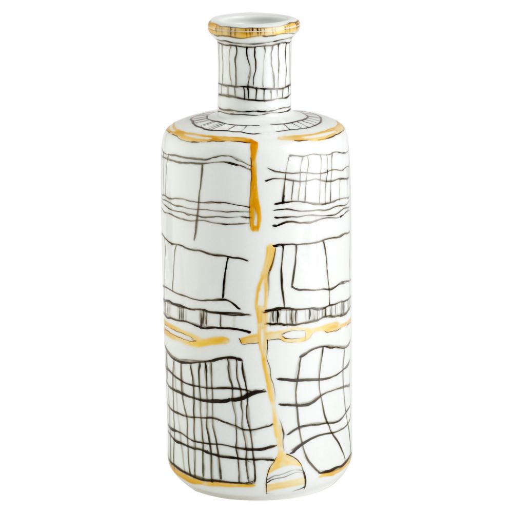 Cyan Design 11429 Lindus Vase | Black | White - Small
