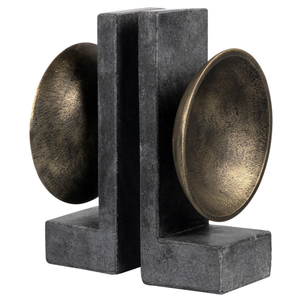 Cyan Design 11500 Taal Bookends in Black and Brass