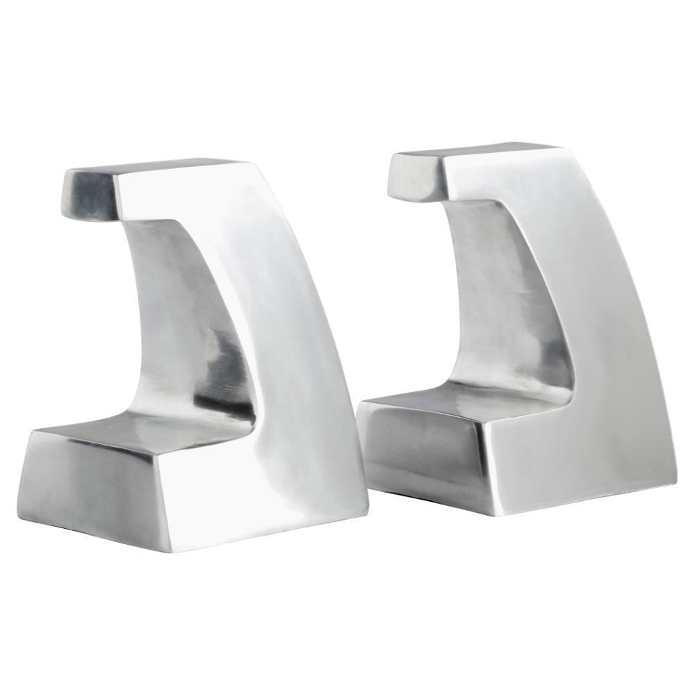 Cyan Design 11659 Apostrophe Bookends in Polished Aluminum
