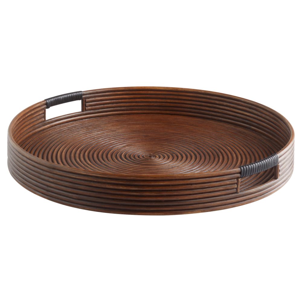 Cyan Design 11717 Papeete Round Tray|Brown- Large