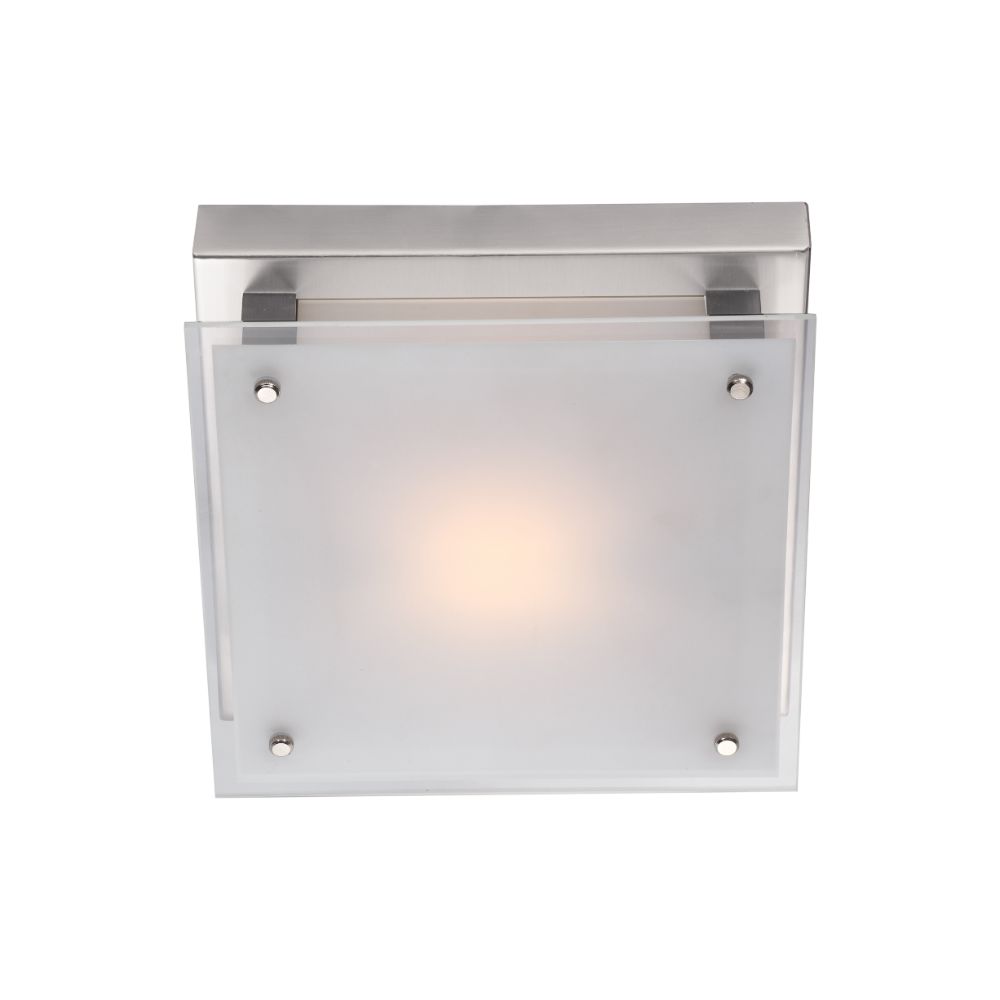 DVI Lighting DVP10331CH-SSW Helios Small Flush Mount in Chrome with Silk Screened White Glass