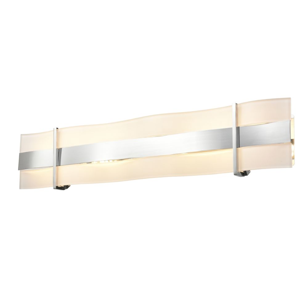 DVI Lighting DVP15794CH-SSW Tides CCT LED 36 Inch Vanity in Chrome with Silk Screened White Glass