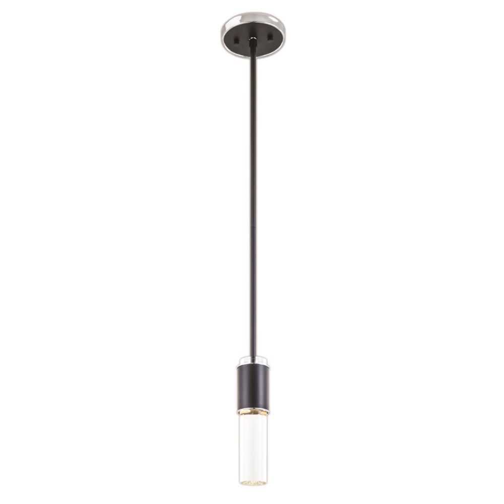 DVI Lighting DVP16210GR/CH-CL Osprey Pendant in Graphite and Chrome with Clear Glass
