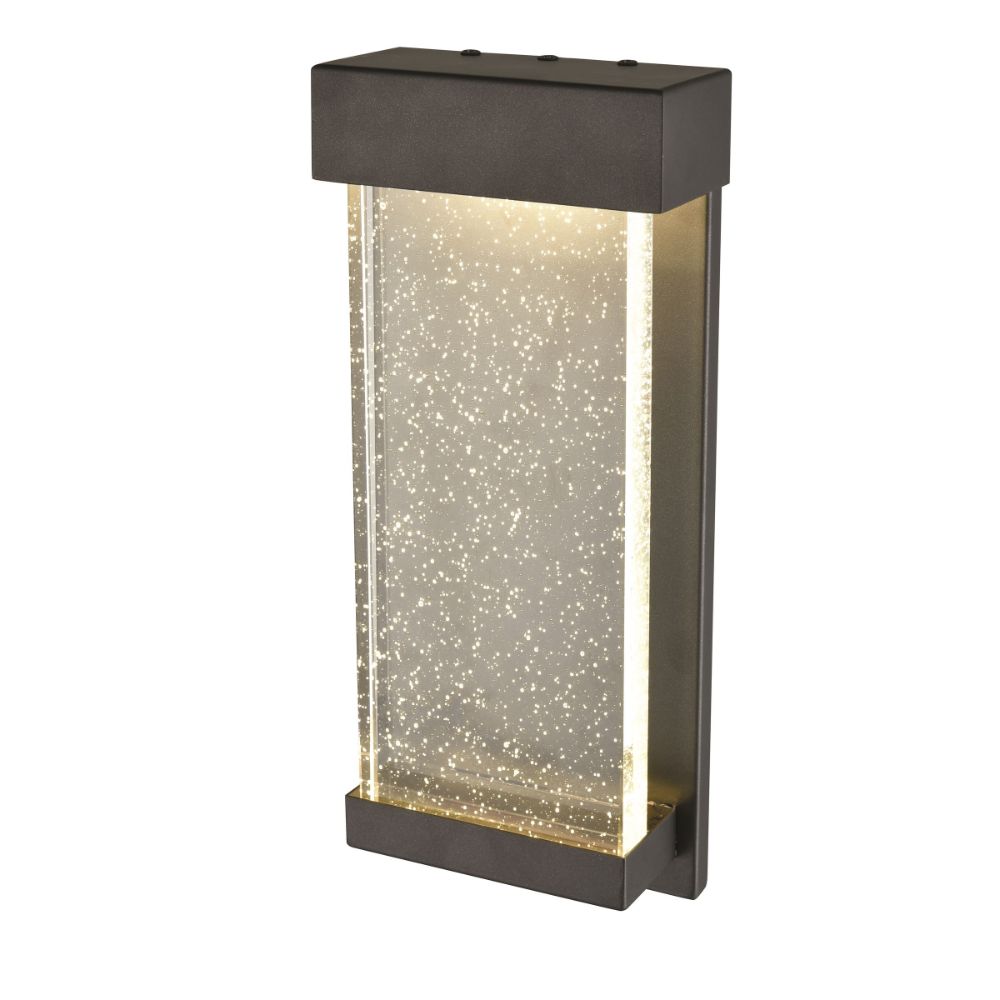 DVI Lighting DVP23972BK-SDY Nieuport Outdoor AC LED Medium Sconce in Black with Clear Seedy Glass