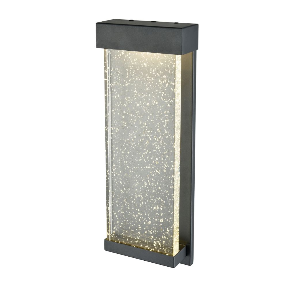DVI Lighting DVP23973BK-SDY Nieuport Outdoor AC LED Large Sconce in Black with Clear Seedy Glass