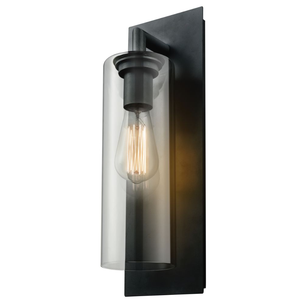 DVI Lighting DVP24772BK-CL Barker Outdoor Sconce in Black with Clear Glass