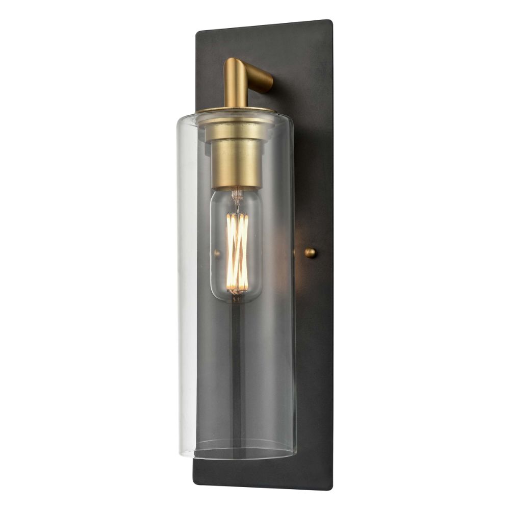 DVI Lighting DVP24772BR+GR-CL Barker Sconce in Brass and Graphite with Clear Glass